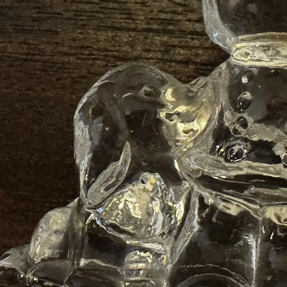 Vintage Clear Glass Girl with Puppy Dog Figurine 2 1/2